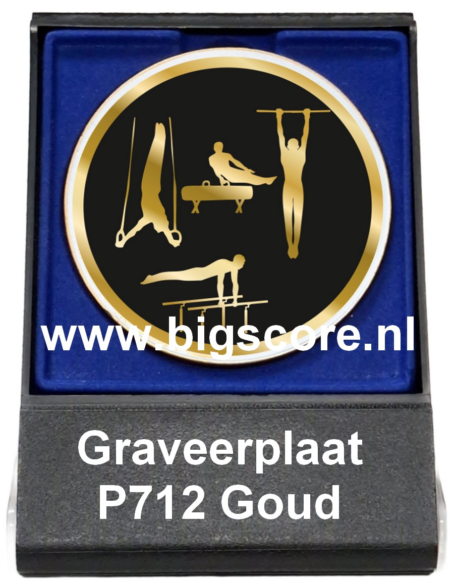 Turnen Heer Acryl in medailledoosje Blauw-Zwart G/Z/B